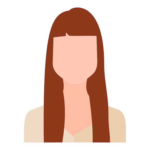 Free Vector woman with long brown hair in white shirt