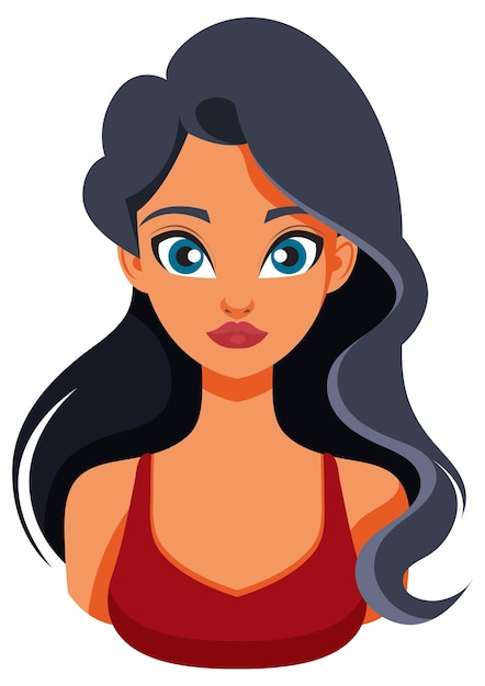 Free Vector woman with long dark hair