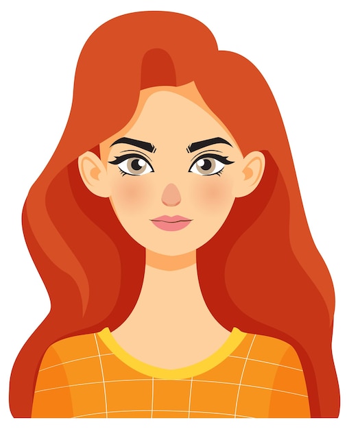 Free Vector woman with long red hair