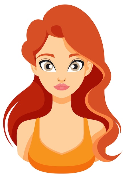 Free Vector woman with long red hair