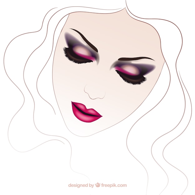 Free Vector woman with make up