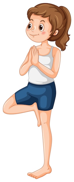 Free vector woman with ponytail doing yoga