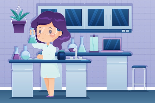 Free Vector woman working in science lab