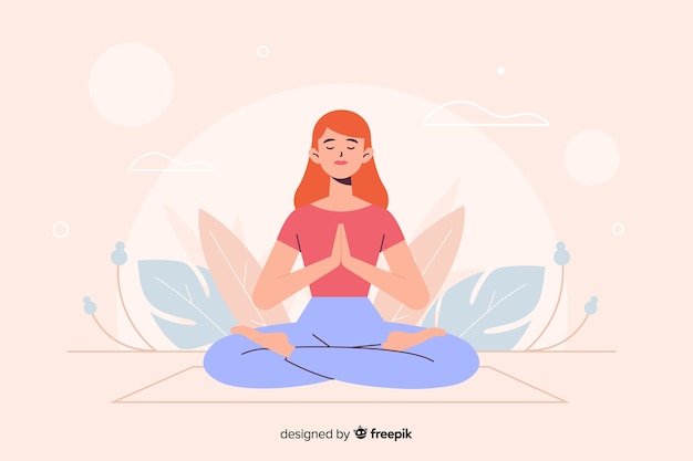 Woman in yoga position for landing page