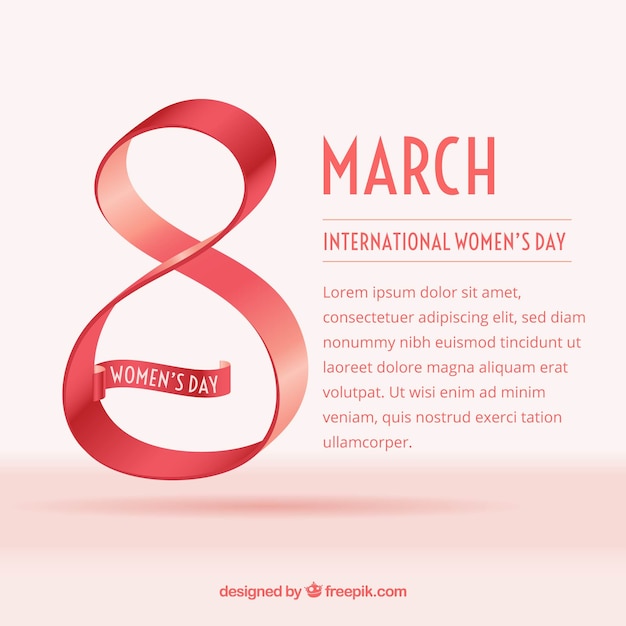 Womans day design in realistic style