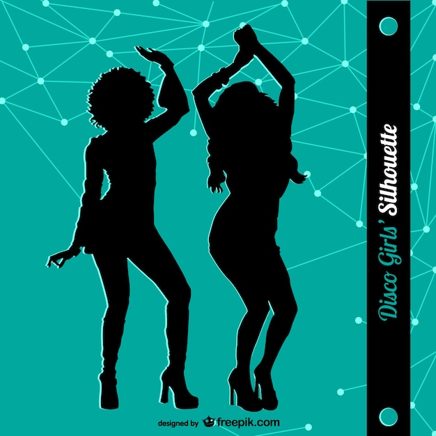 Free Vector women club dancing silhouettes