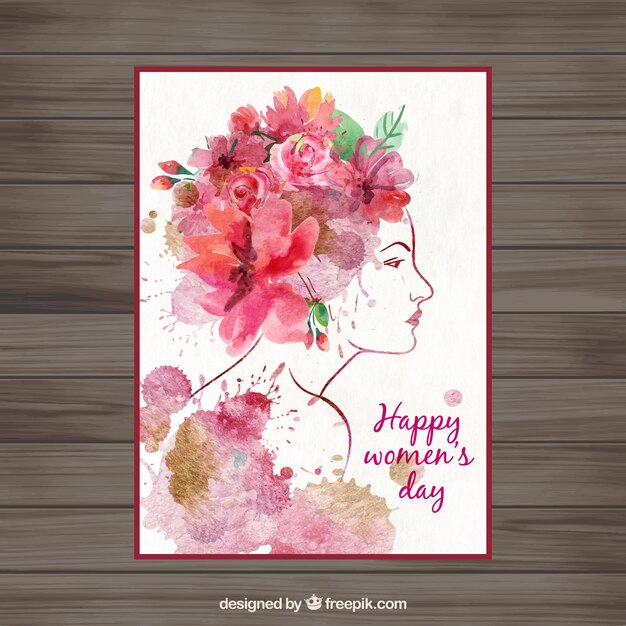 Women Day Watercolor Card