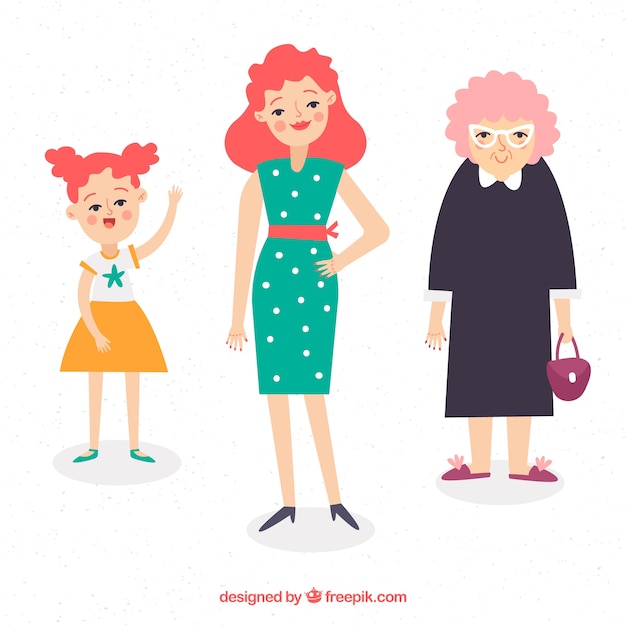 Free vector women in different ages