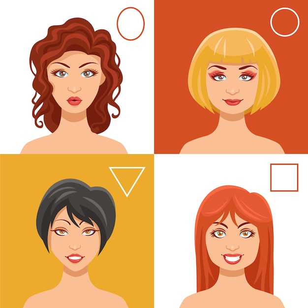 Free Vector women faces set