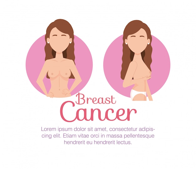 Women figures with breast cancer