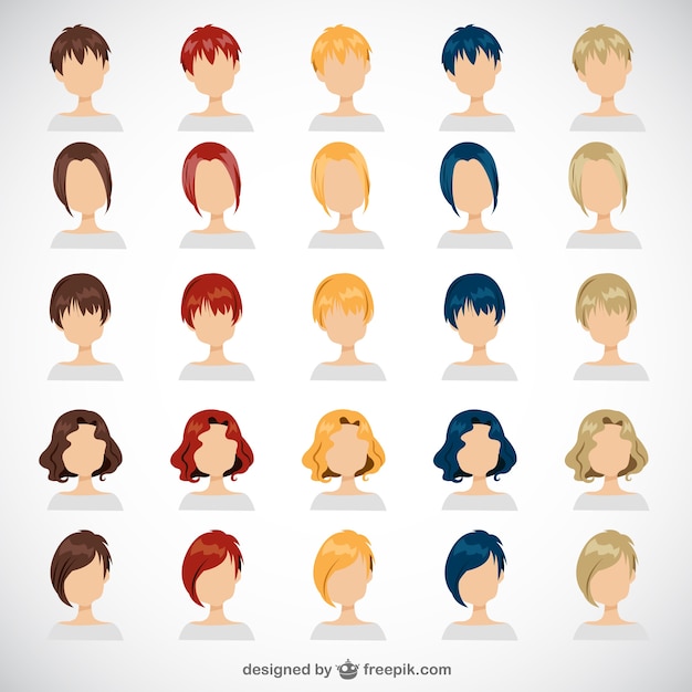 Free vector women hairstyles