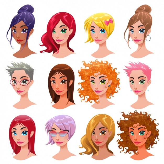 Free Vector women head designs