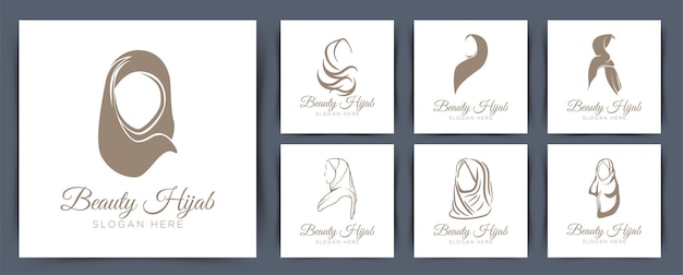 Women Hijab Beauty Vector Logo Template