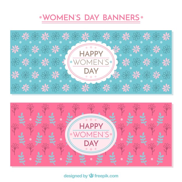 Women's day floral banners