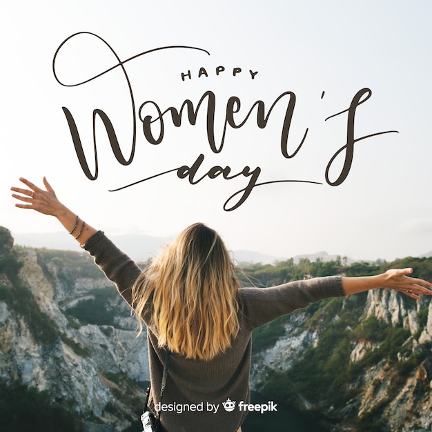 Free Vector women's day lettering