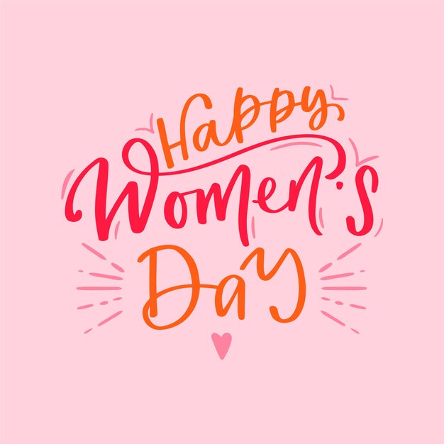 Women's day with motivational lettering