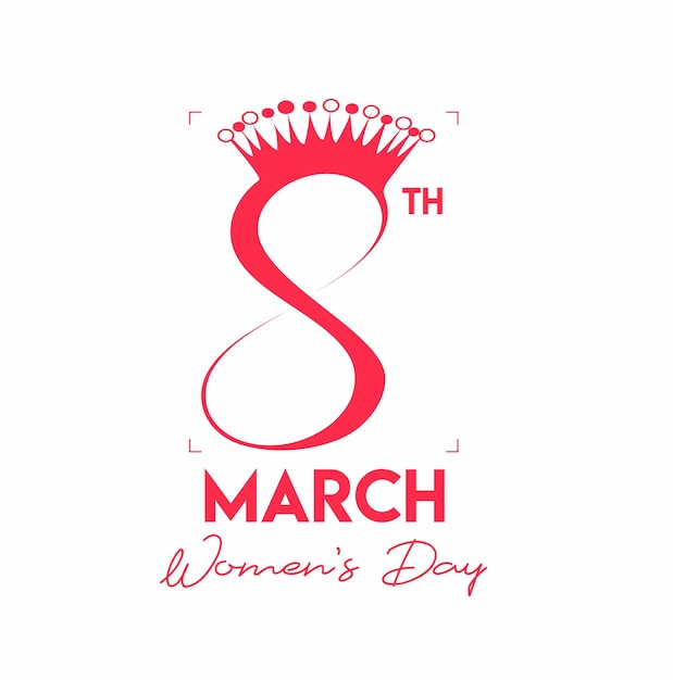 Womens Day 8th March Text Design.