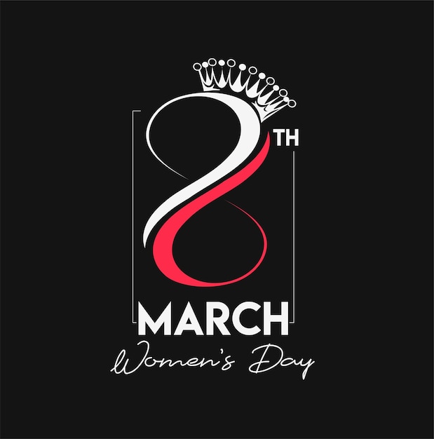 Womens Day 8th March Text Design.