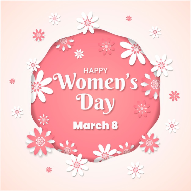 Womens day concept in paper style