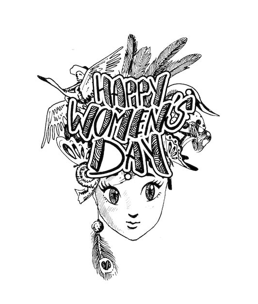 Free Vector womens day greeting card design.