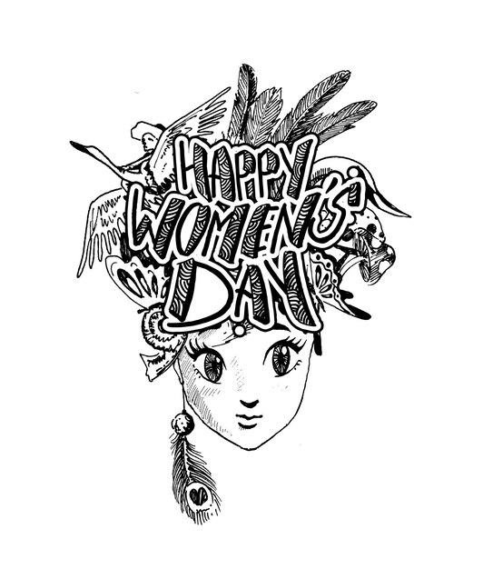 Womens Day Greeting Card Design.