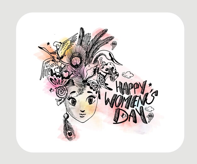 Womens Day Greeting Card Design.