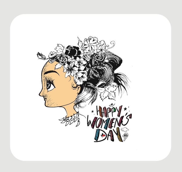 Womens Day Greeting Card Design.