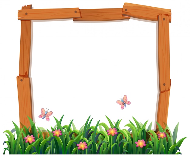 Free Vector wood nature frame copyspace