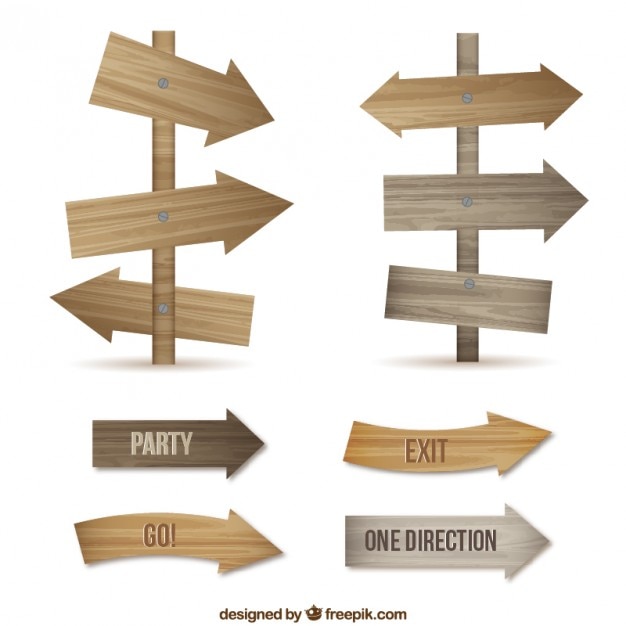 Free Vector wooden arrow signs