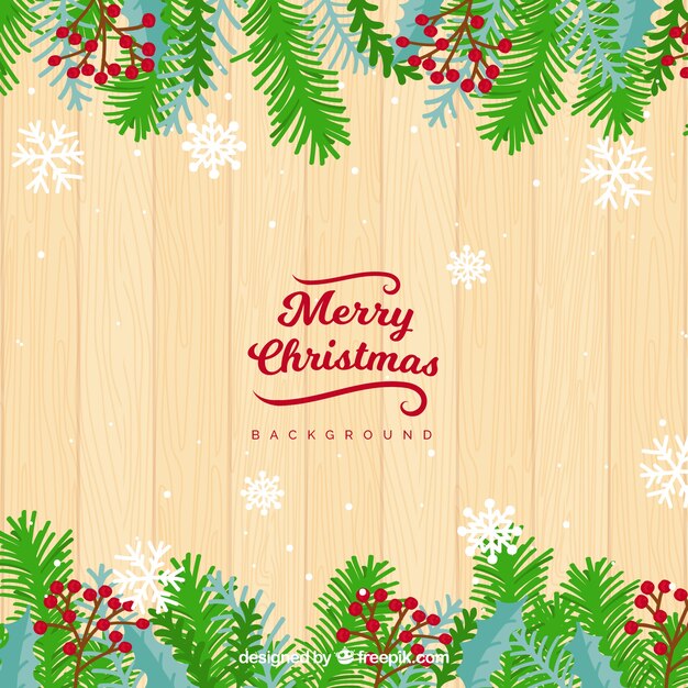 Wooden background and christmas decoration