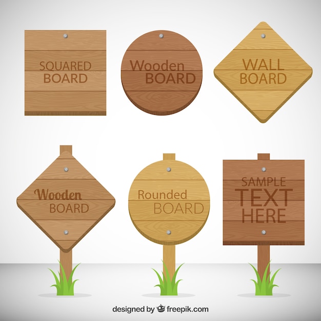 Free Vector wooden board signals