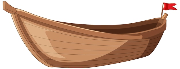 Free Vector wooden boat isolated on white background