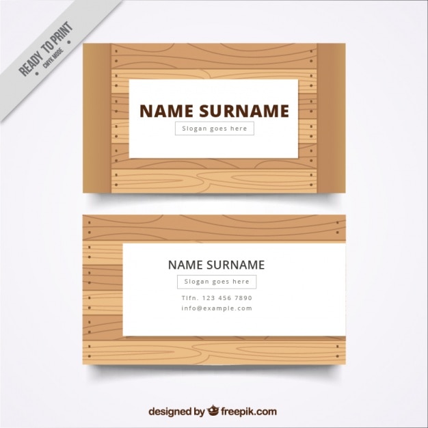 Free Vector wooden company card