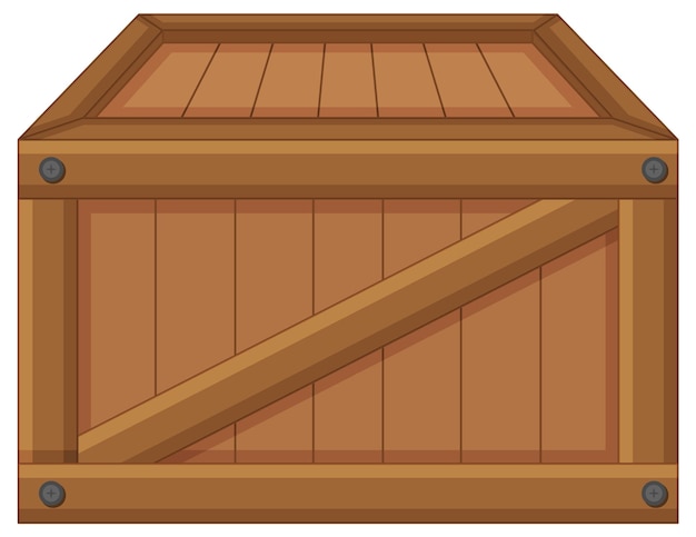 Free vector wooden crate on white background