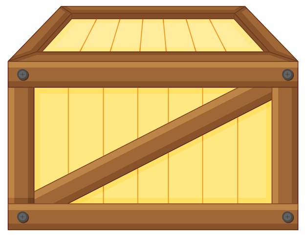 Free Vector wooden crate on white background