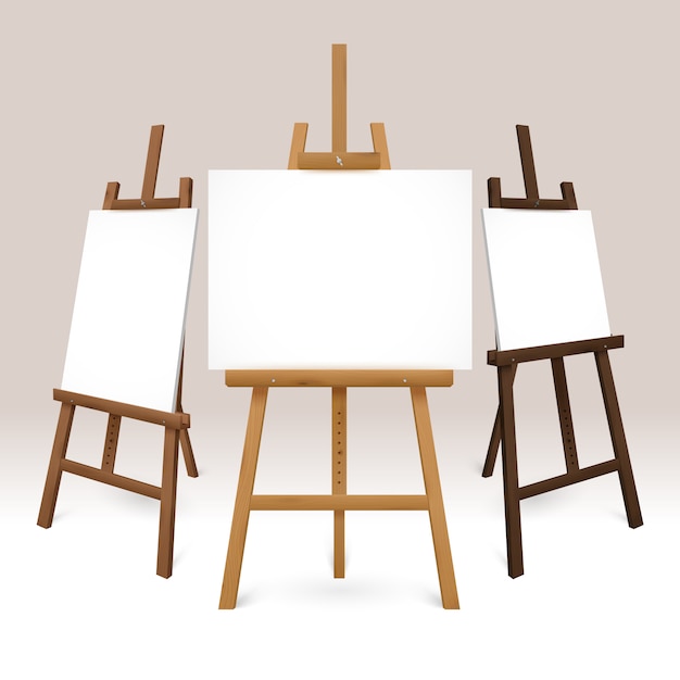 Free Vector wooden easel set