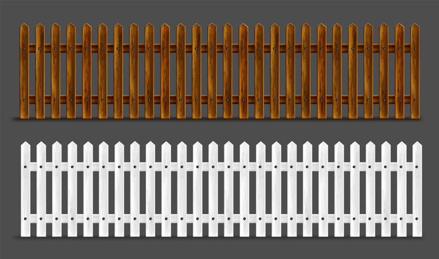 Wooden fence palisade stockade or balustrade