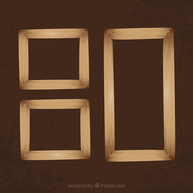 Free Vector wooden frames collection