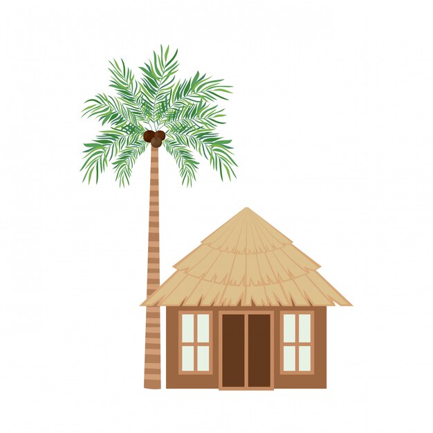 Wooden house on the beach