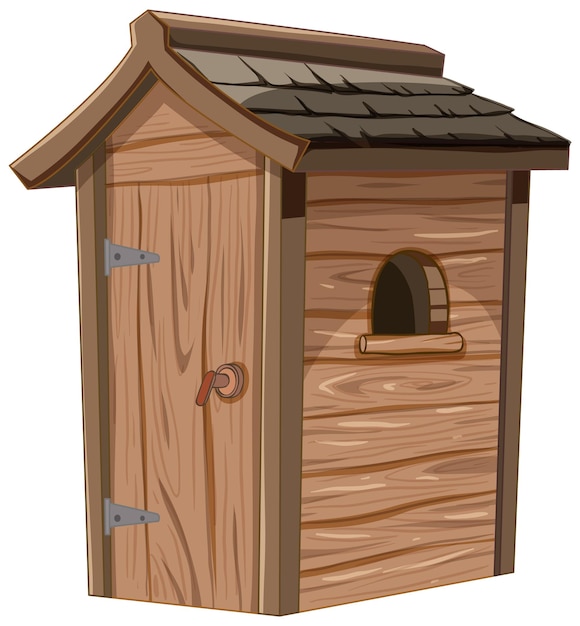 Free vector wooden outdoor dog house illustration