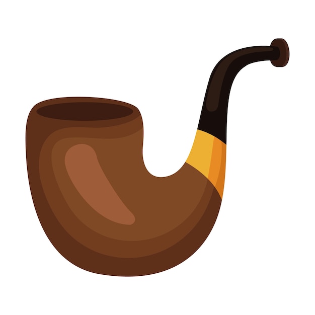 wooden pipe smoke accessory icon