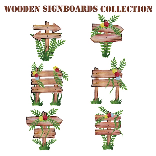 Wooden signboards collection