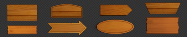 Wooden signs boards and banners different shapes