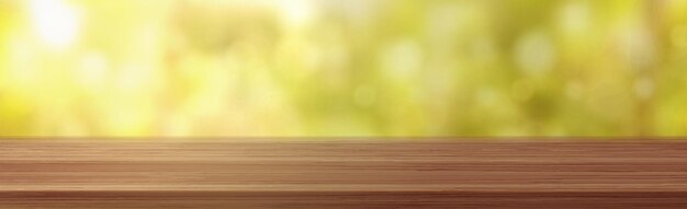 Wooden table perspective outdoors view