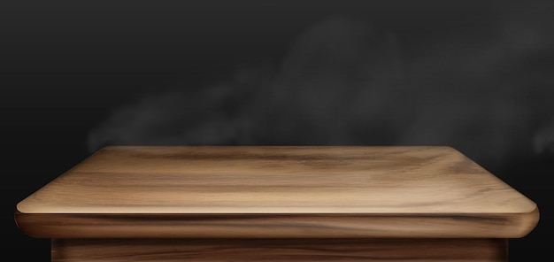 Free Vector wooden table surface with smoke perspective vector