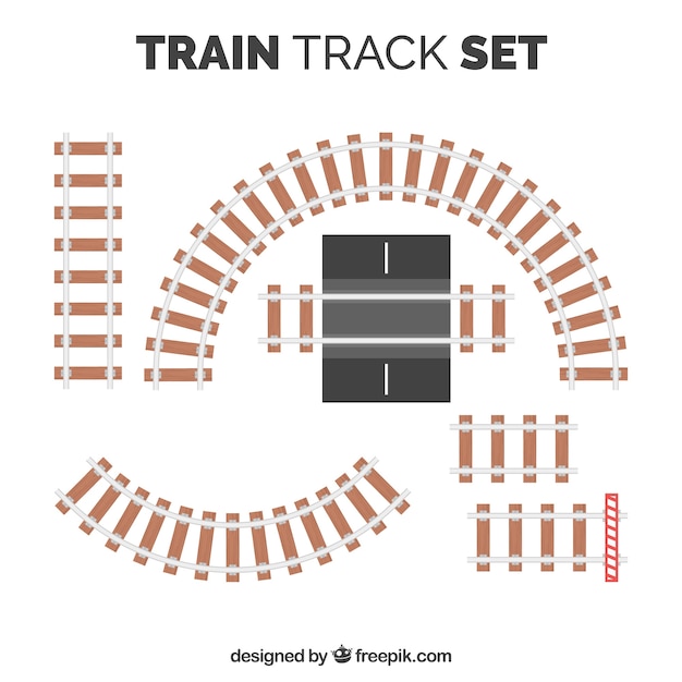 Free vector wooden train track pack