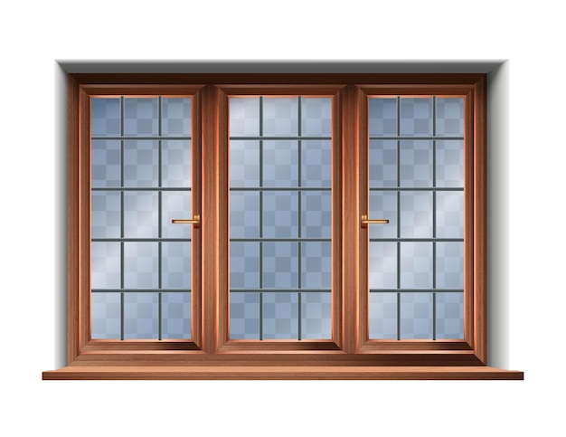 Free Vector wooden window on white