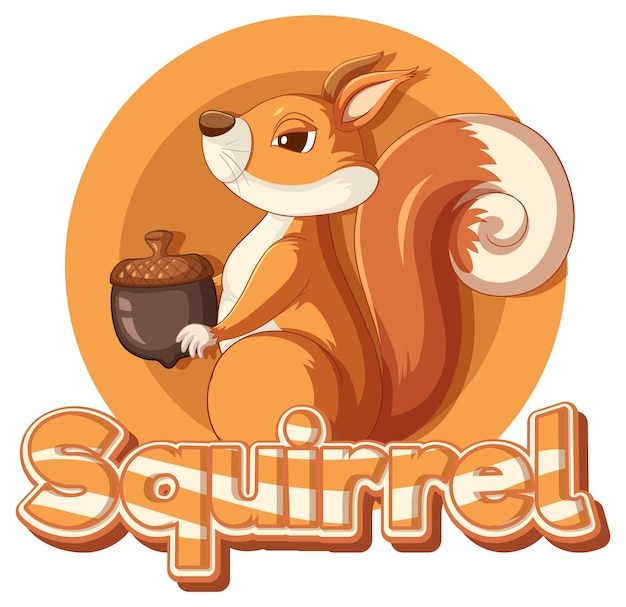 Free Vector word design for squirrel