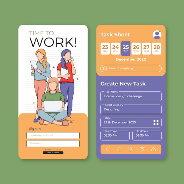 Work and connect task management mobile app