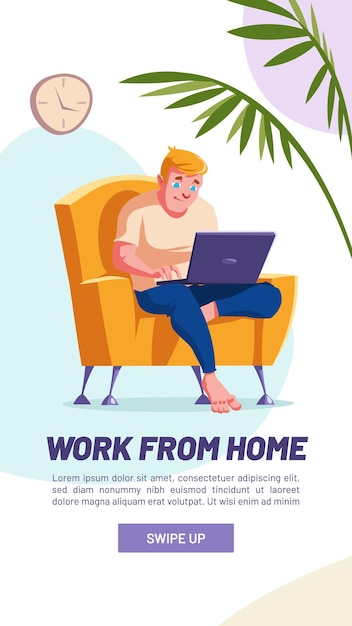 Free vector work from home, freelance, online business